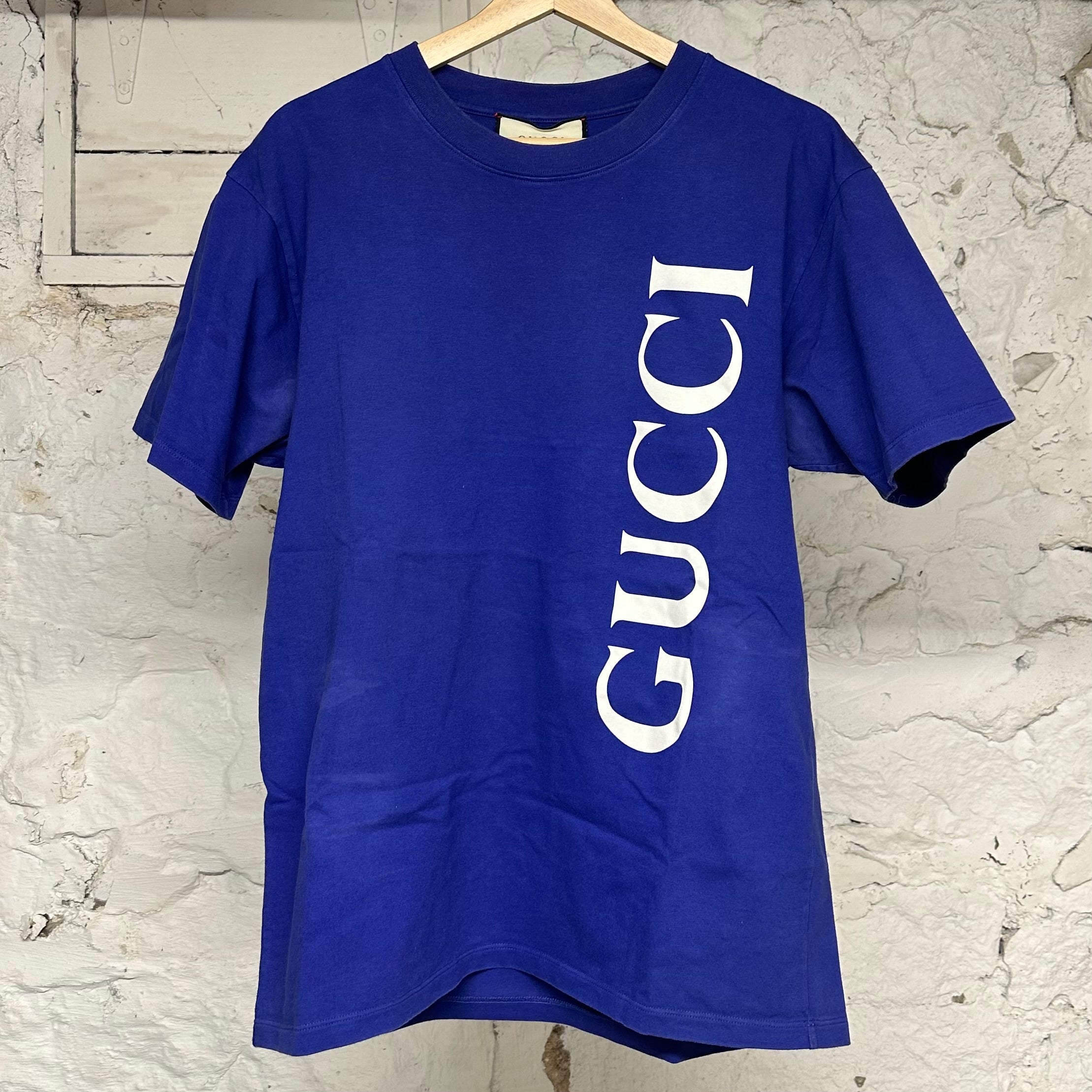 Gucci White Spell T-shirt Navy Blue Sz S