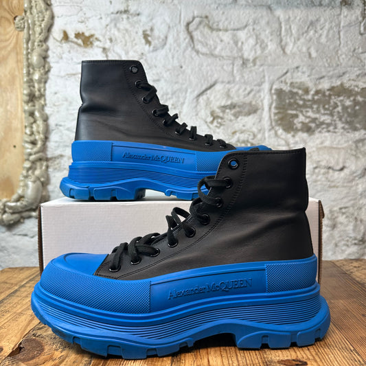 Alexander McQueen Black Blue Tread Boot Sz 9.5 (42.5)