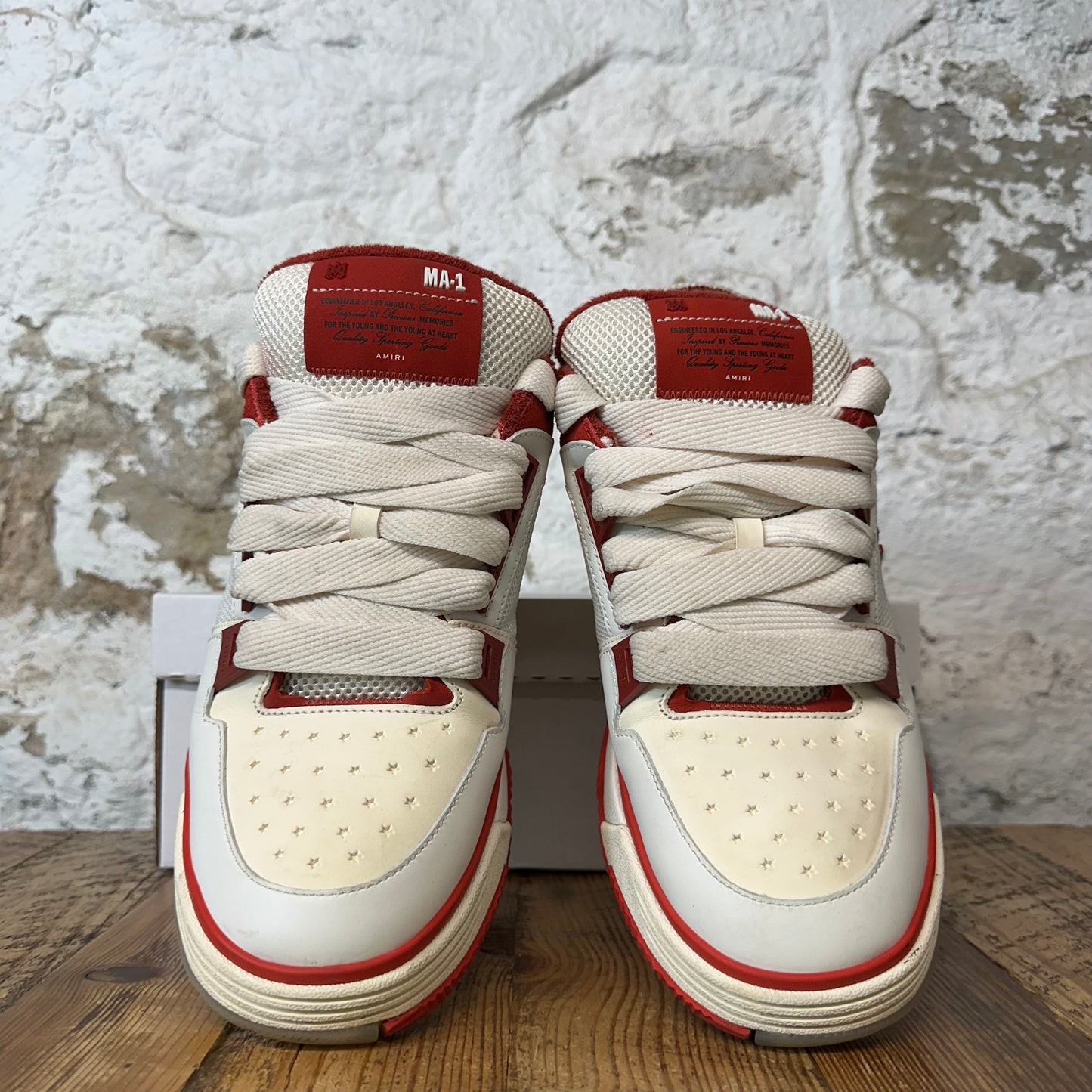 Amiri MA-1 White Red Cream Sneaker Sz 12 (45)
