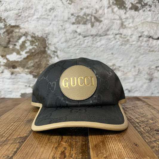 Gucci Gray Monogram Circle Logo Hat Sz L