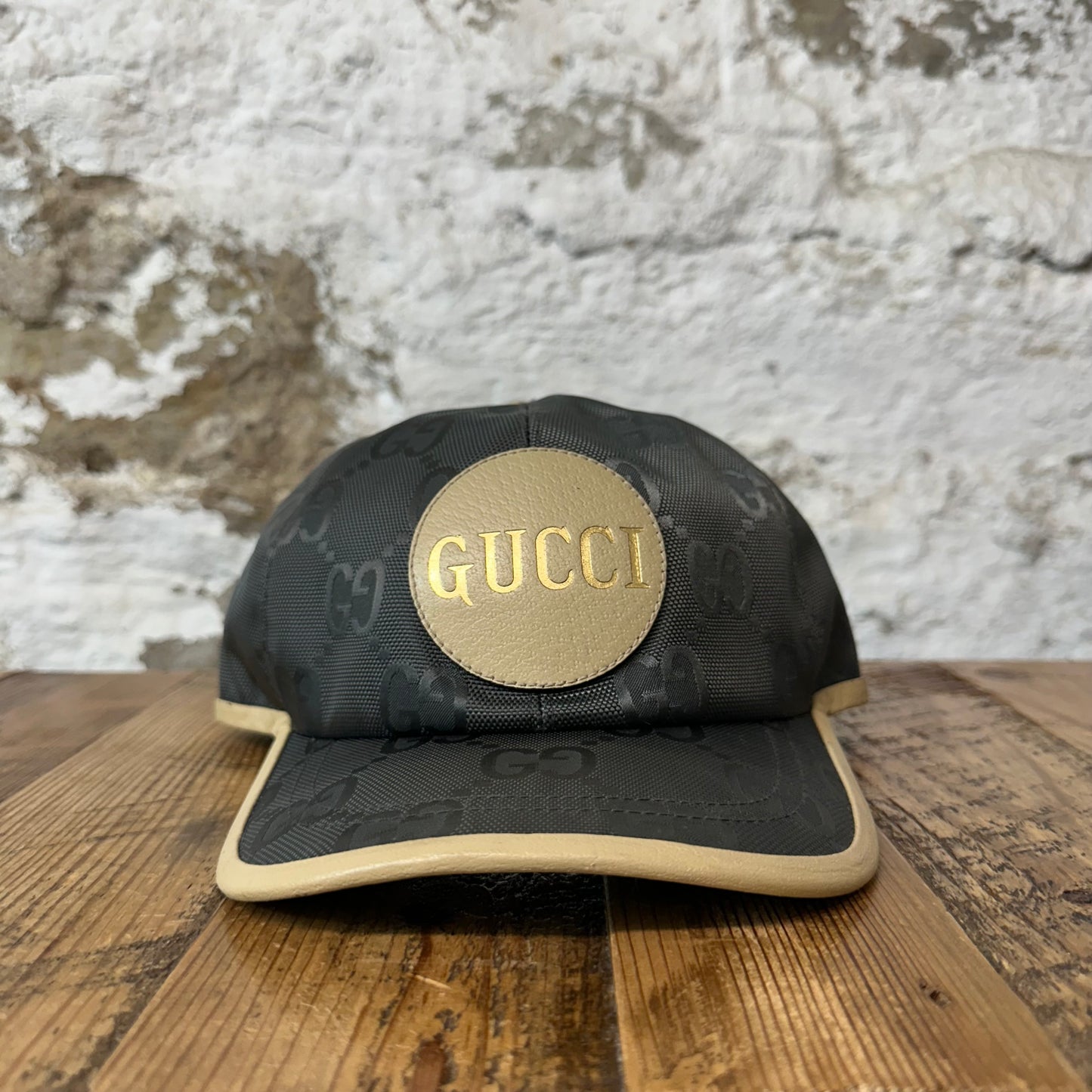 Gucci Gray Monogram Circle Logo Hat Sz L