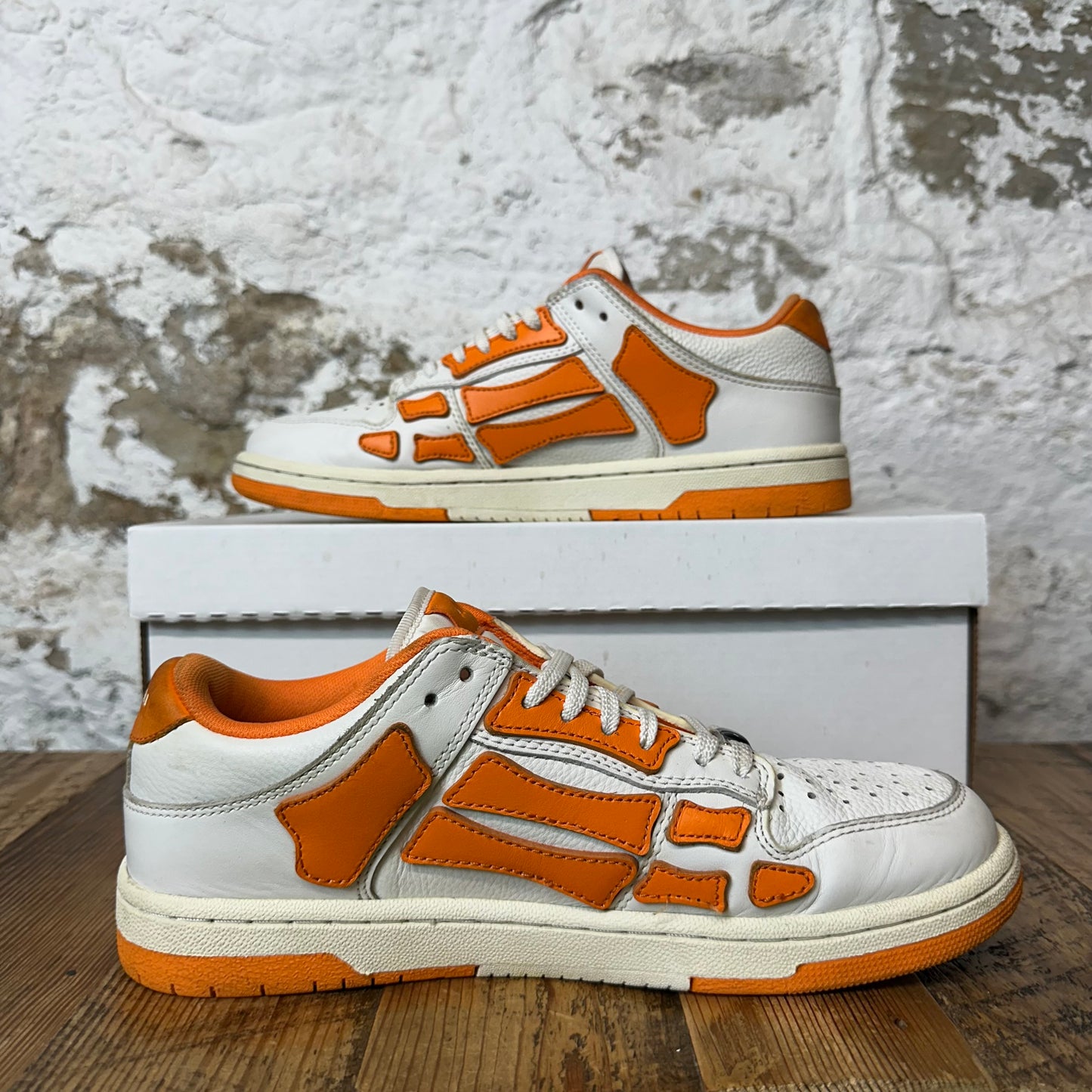 Amiri Orange Skeleton White Cream Sneaker Sz 8 (41) No Box