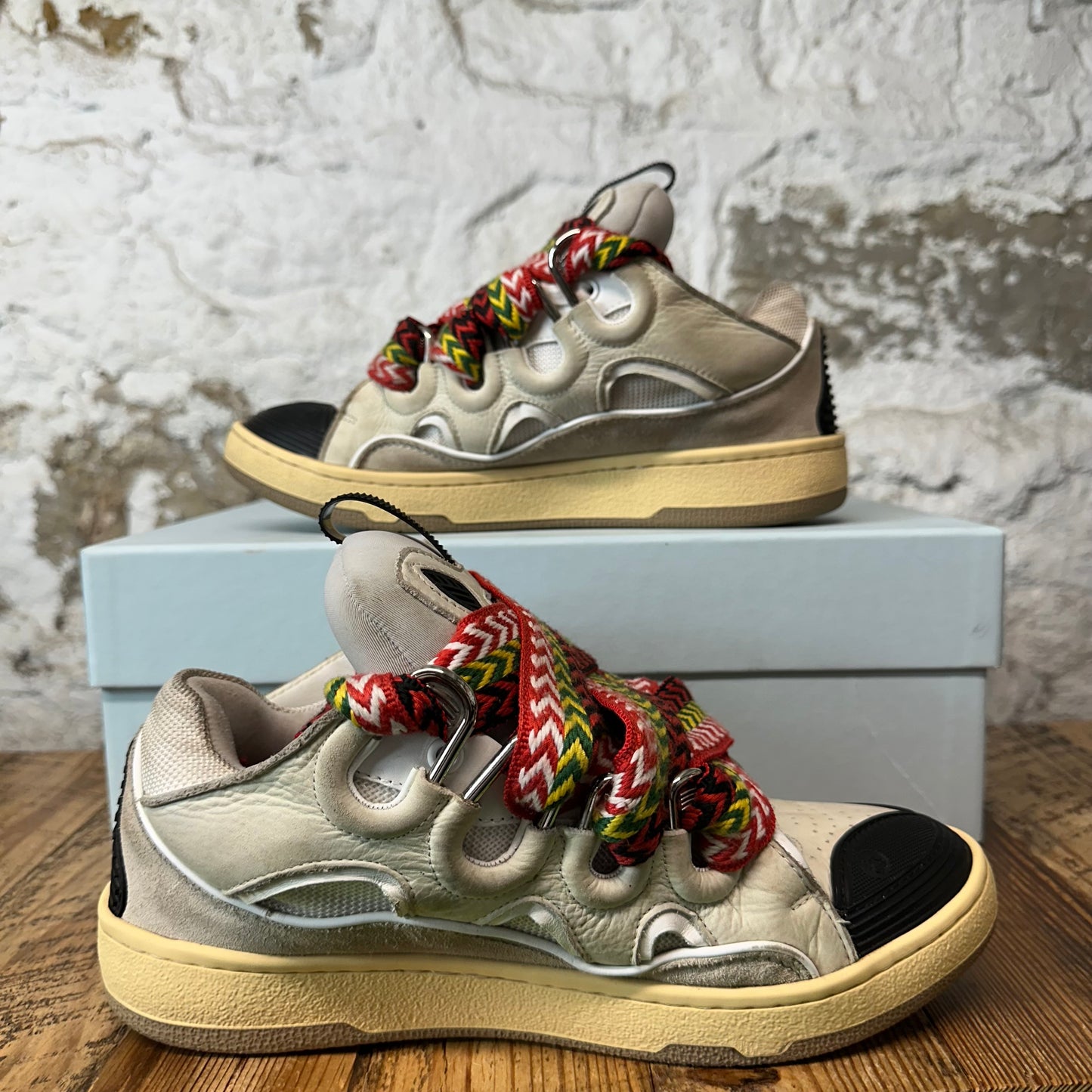 Lanvin Curb Multicolor Lace Grey Sneaker Sz 7 (40)