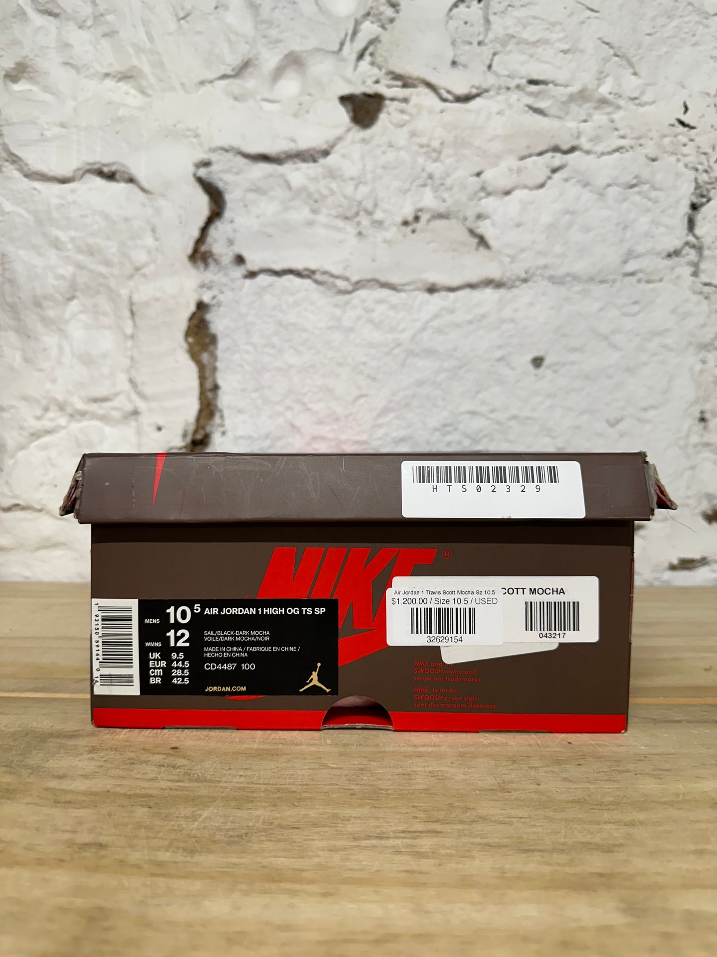 Air Jordan 1 High Travis Scott Mocha Sz 10.5