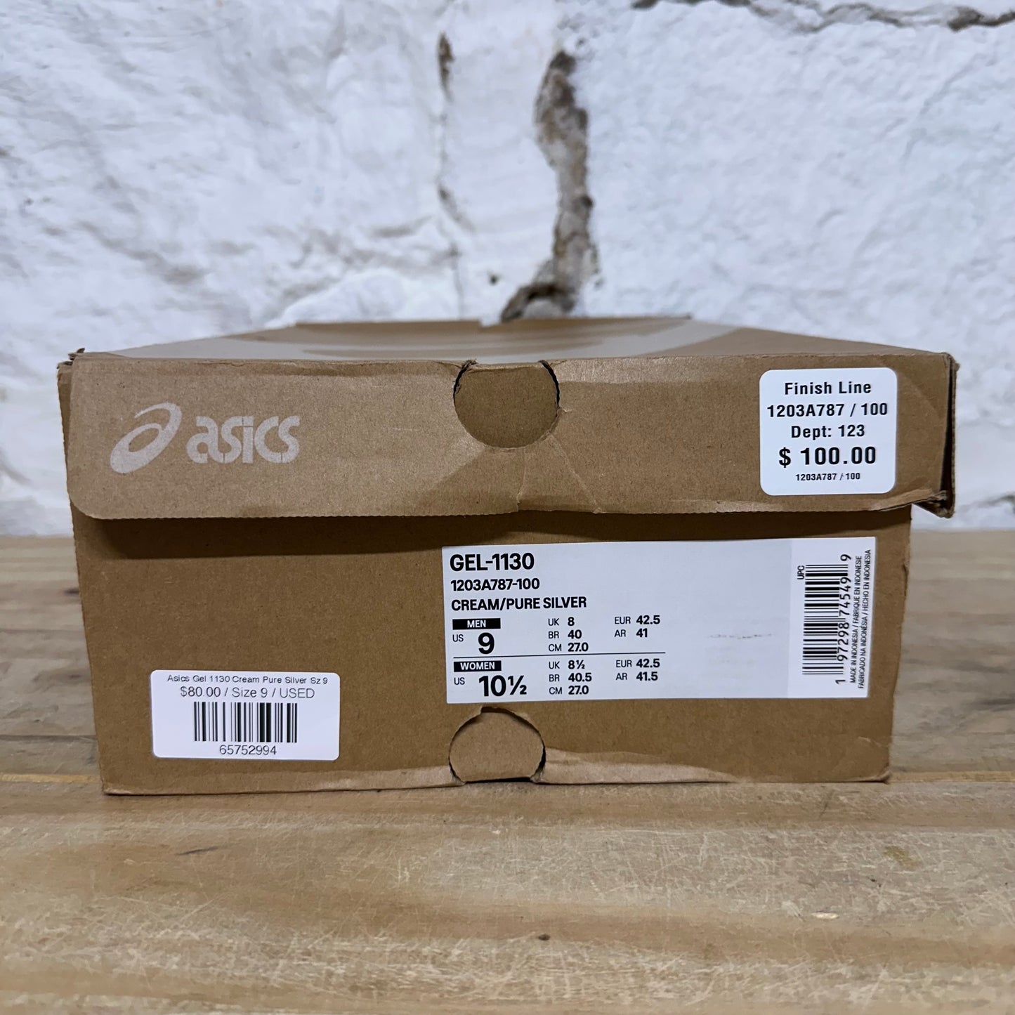 Asics Gel 1130 Cream Pure Silver Sz 9