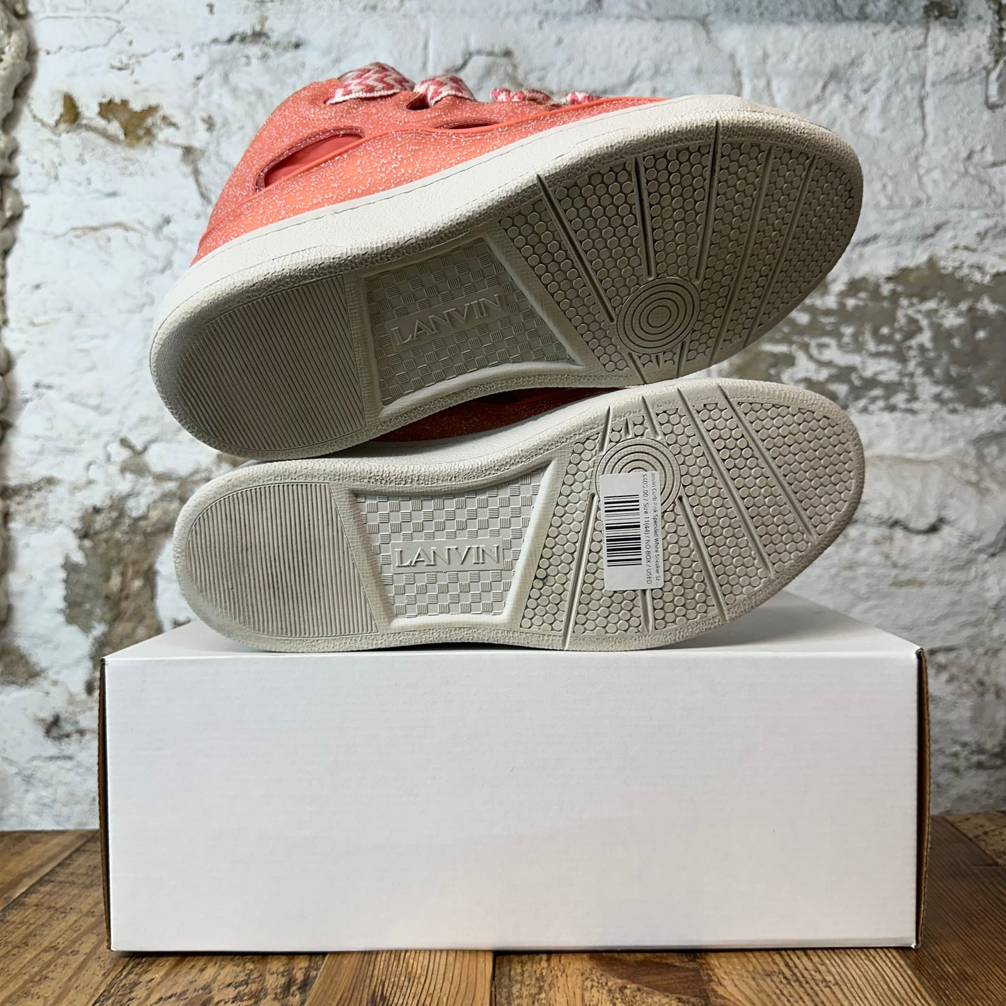 Lanvin Curb Pink Speckled White Sneaker Sz 11 (44)