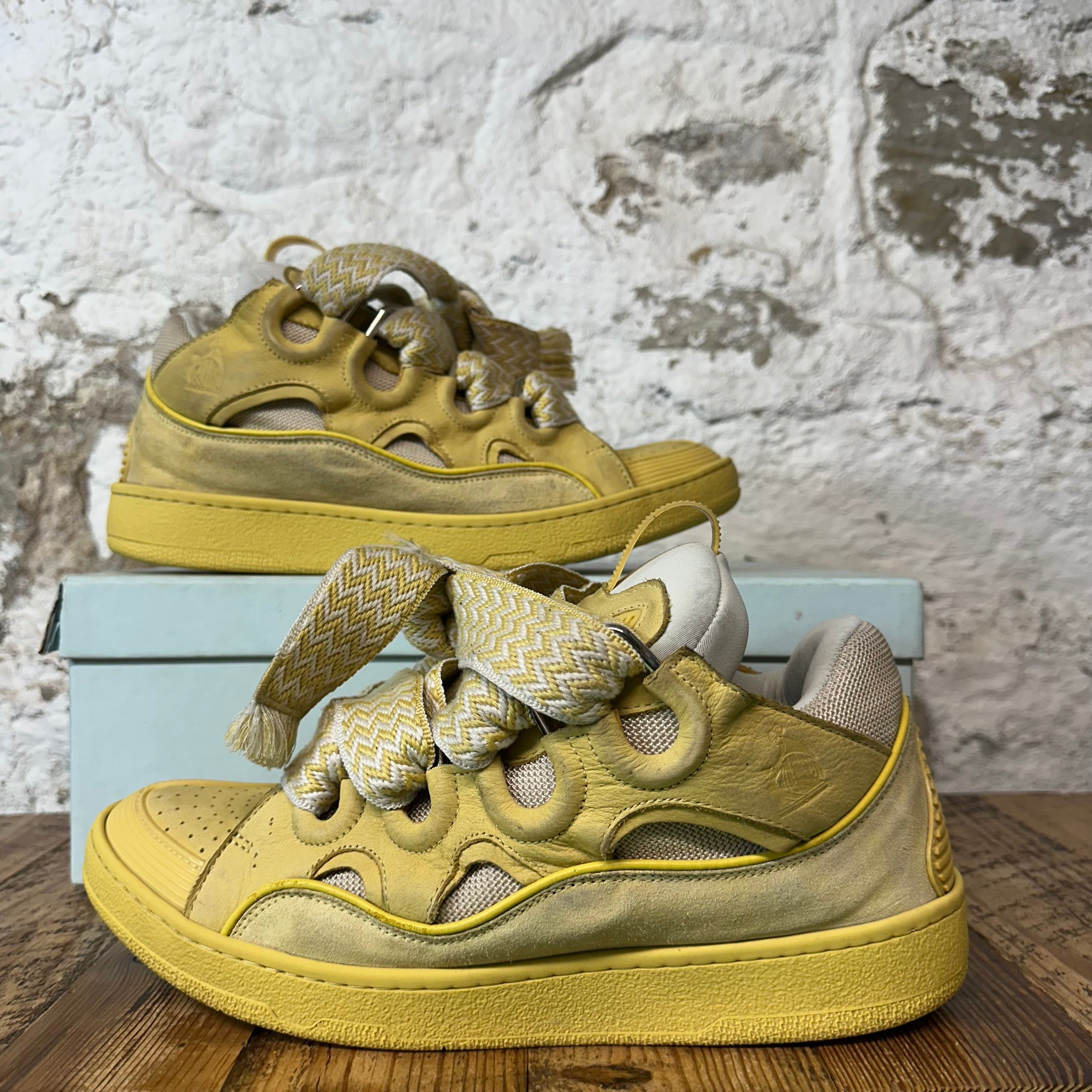 Lanvin Curb Yellow Grey Sneaker Sz 11 (44)