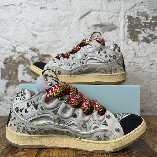 Lanvin Curb Grafitti Studded Grey Sneaker