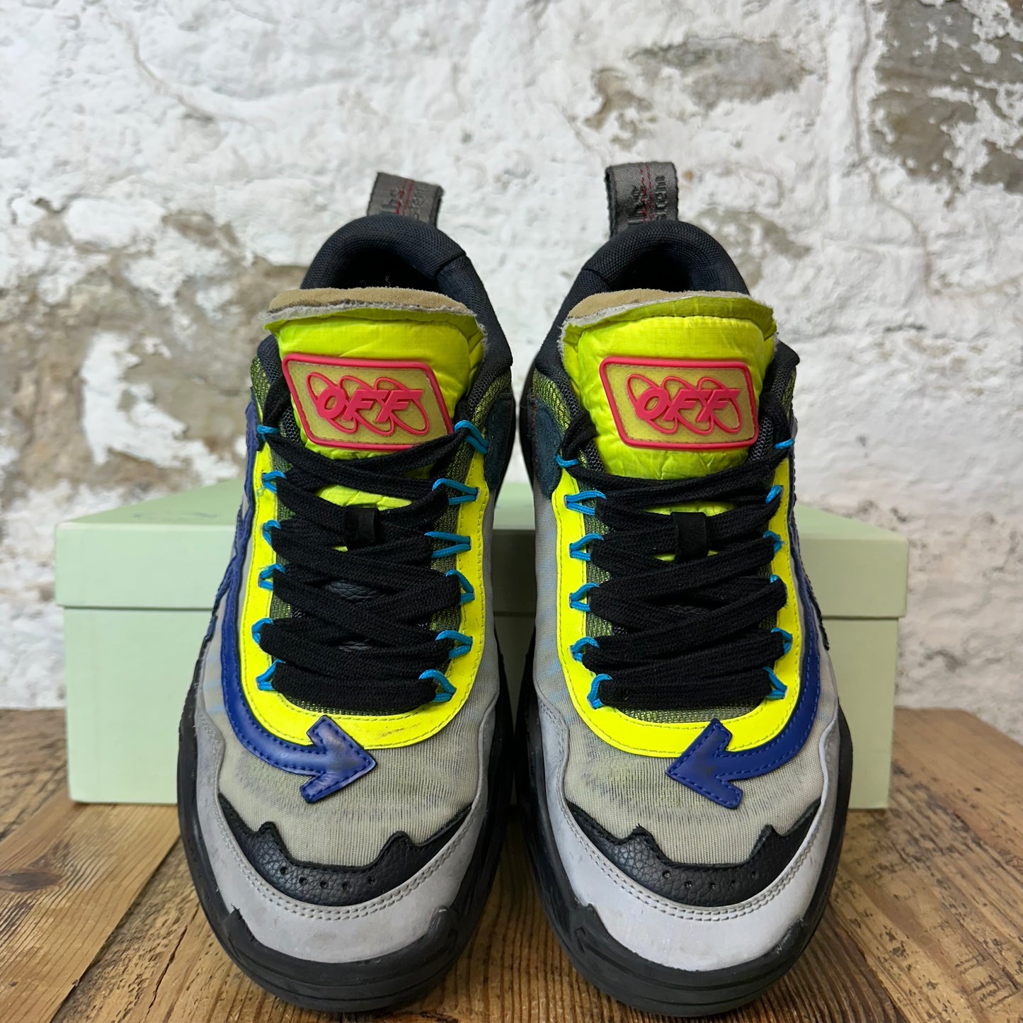 Off-White ODSY 1000 Blue Yellow Black Sneaker Sz 9 (42)