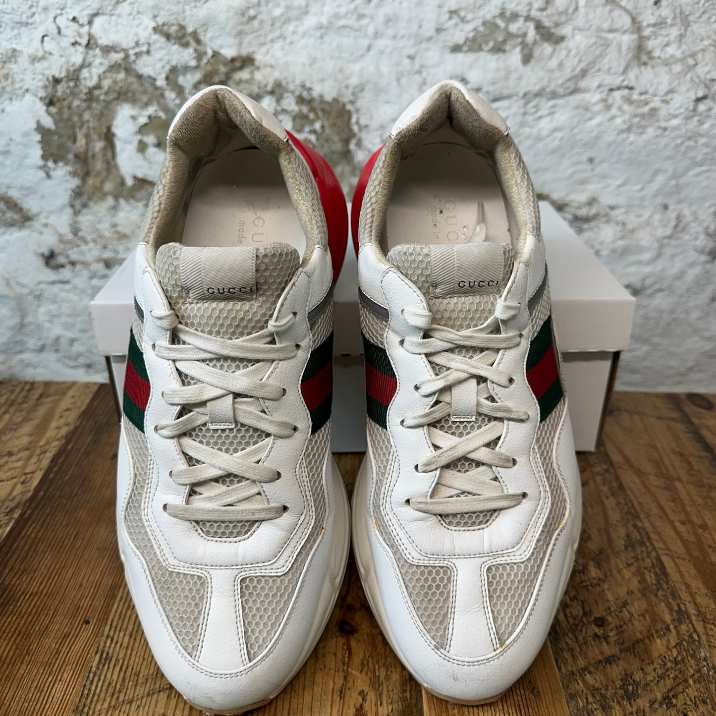 Gucci Rython White Red Sneaker Sz 12 No Box