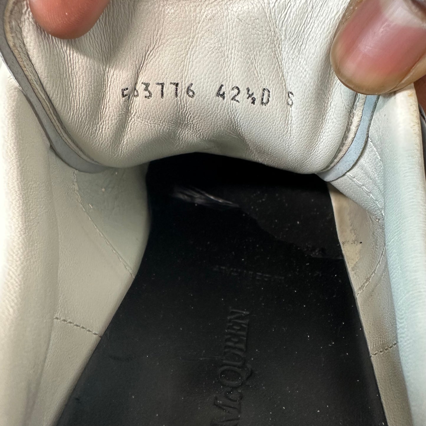 Alexander Mcqueen Black Stud Tab White Sneaker Sz 9.5 (42.5)