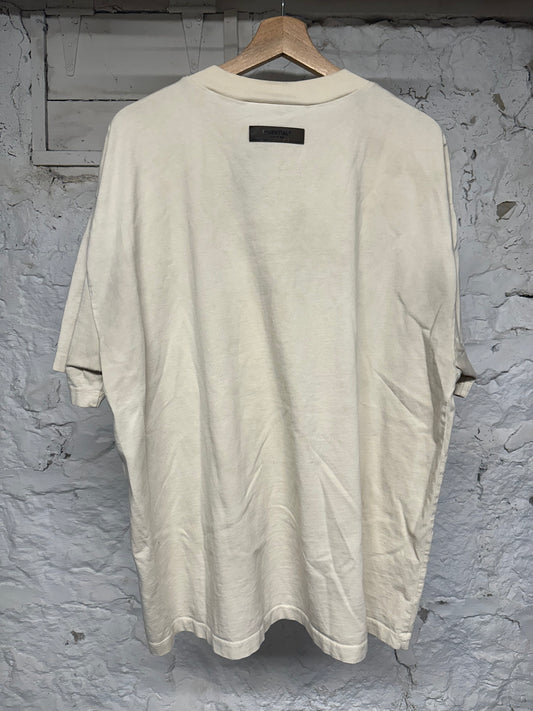 Fear of God Essentials Cream Bold Logo T-Shirt Sz L