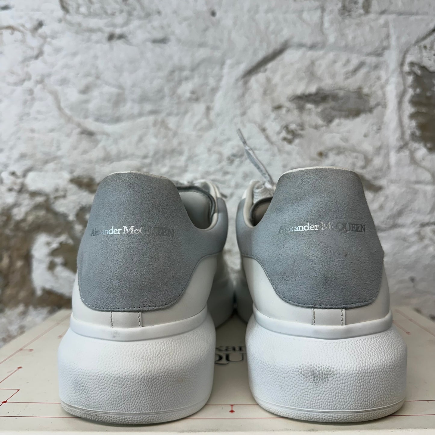 Alexander Mcqueen Blue Gray Suede White Sneaker Sz 12 (45)