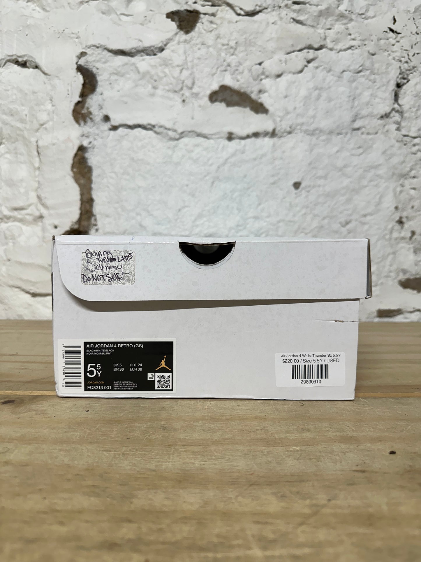 Air Jordan 4 White Thunder Sz 5.5Y