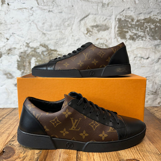 Louis Vuitton Black Brown Monogram Match Up Sneaker Sz 10.5 (9LV)