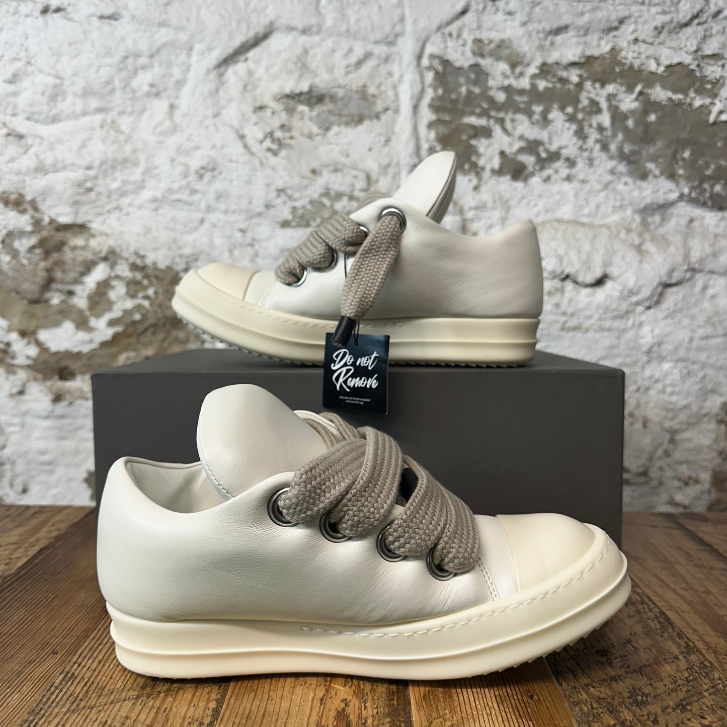 Rick Owens Jumbo Lace Puffer Low White Sneaker Sz 6 (38) DS