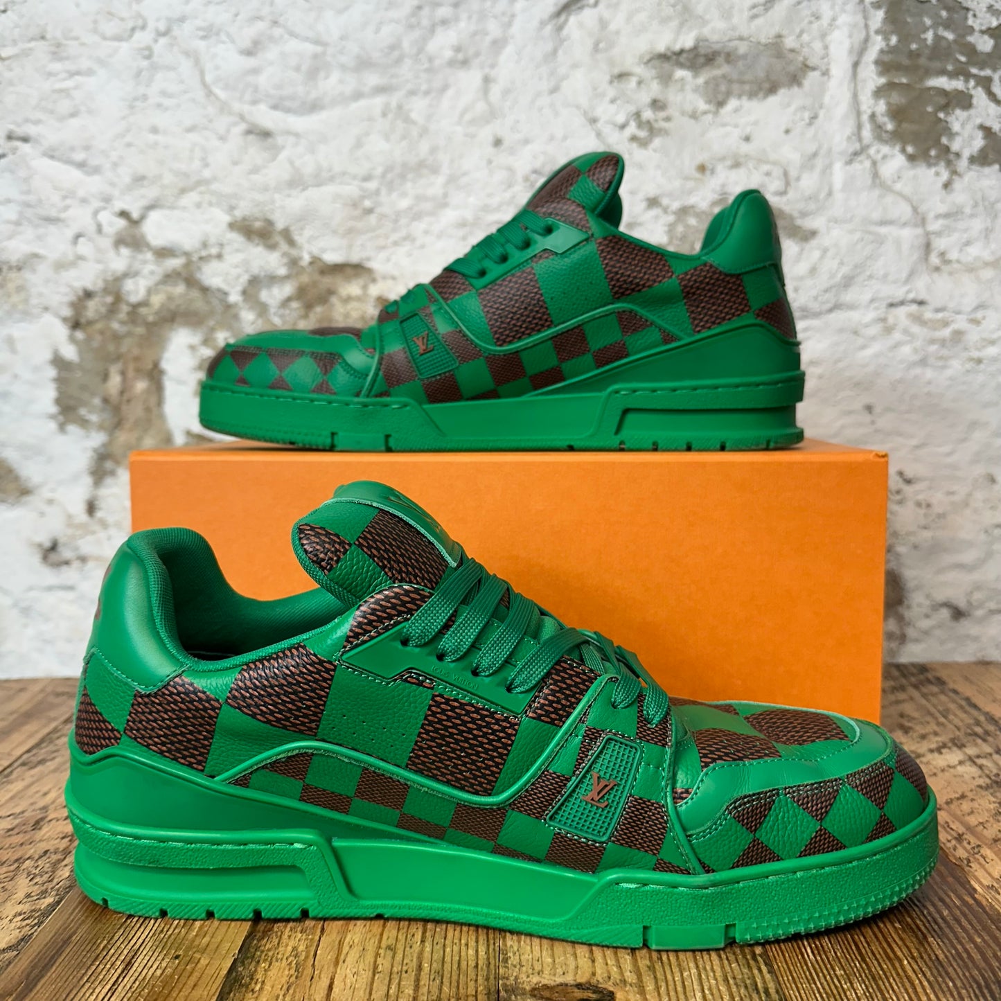 Louis Vuitton Damier Pop Green Trainer Sneaker Sz 11.5 (10LV)