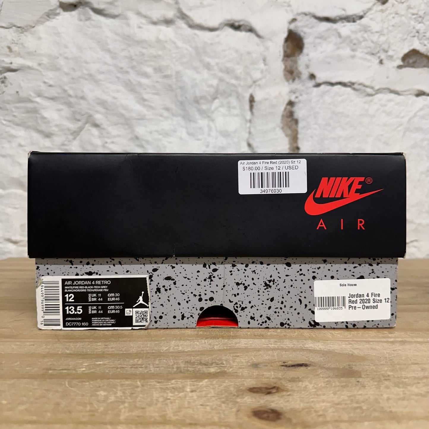 Air Jordan 4 Fire Red (2020) Sz 12