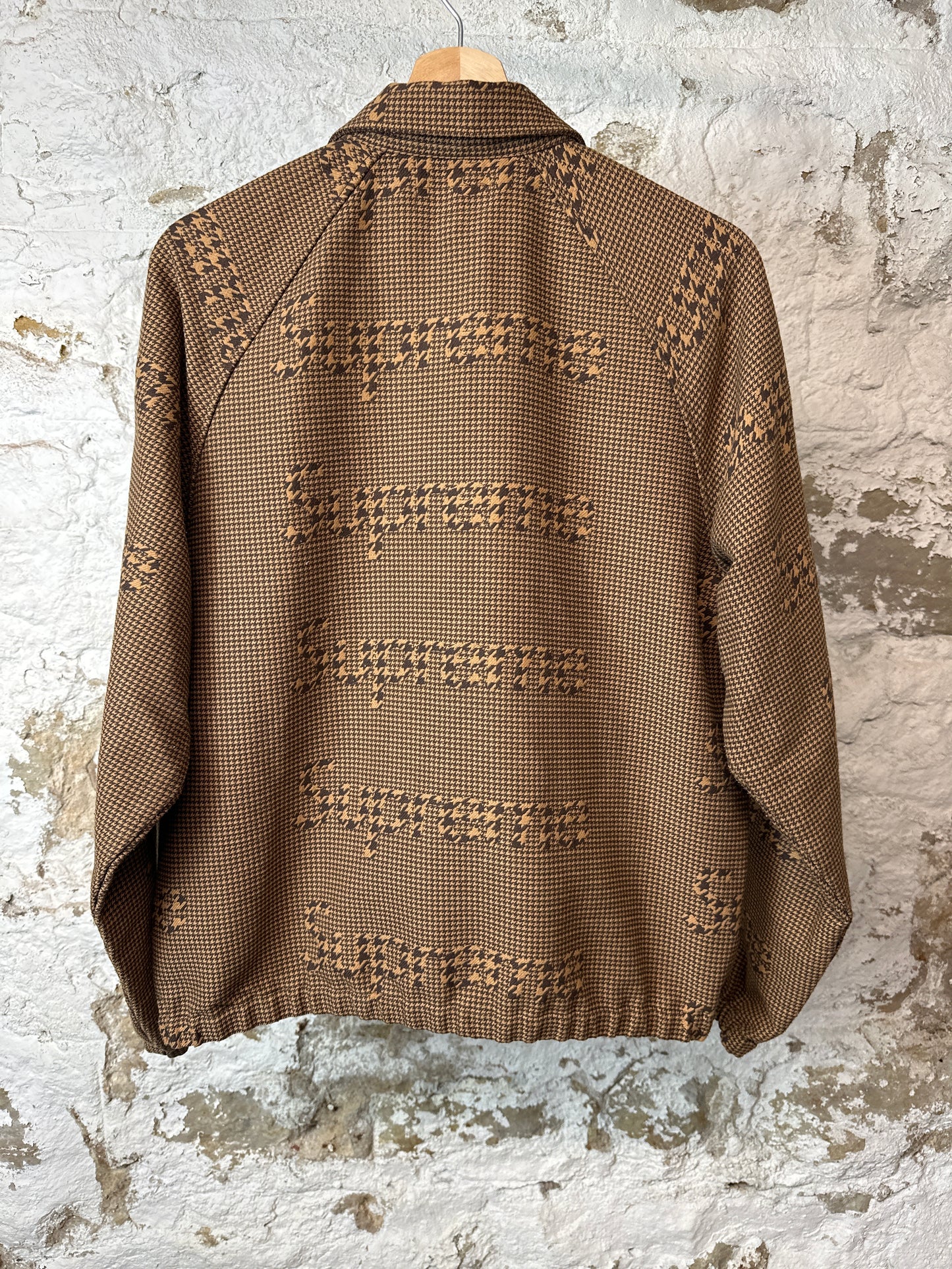 Supreme Brown Tweed Spellout Jacket Sz S