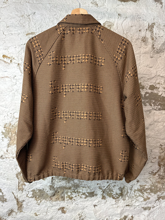 Supreme Brown Tweed Spellout Jacket Sz S