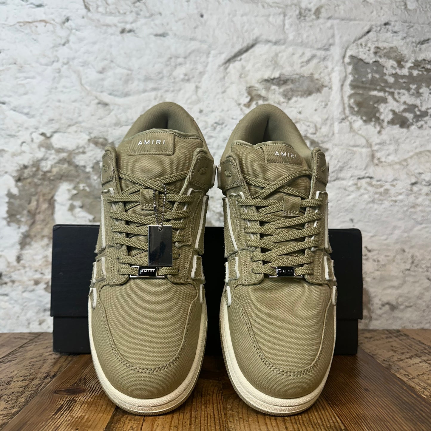 Amiri Green Canvas Chunky Skeleton Sneaker Sz 12 (45)