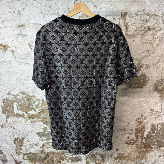 Louis Vuitton Black Monogram Mesh T-Shirt Sz M
