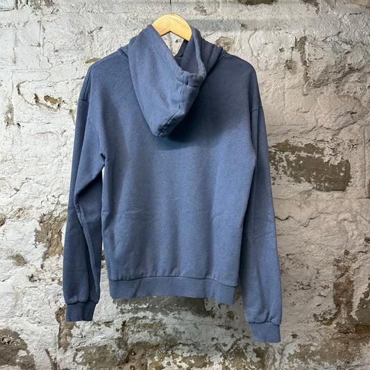 Celine White Spellout Hoodie Heather Blue Sz XS