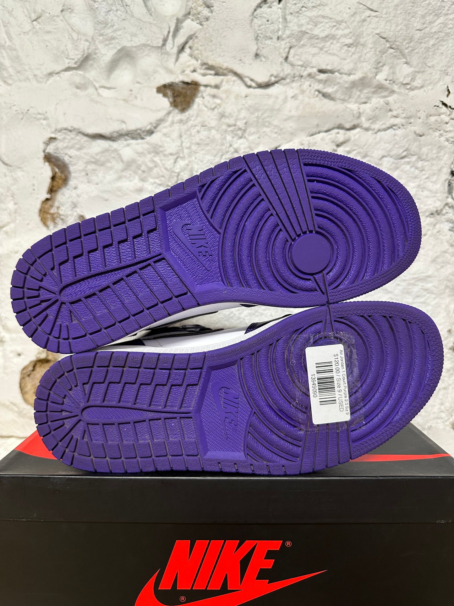 Air Jordan 1 High Court Purple White Sz 9