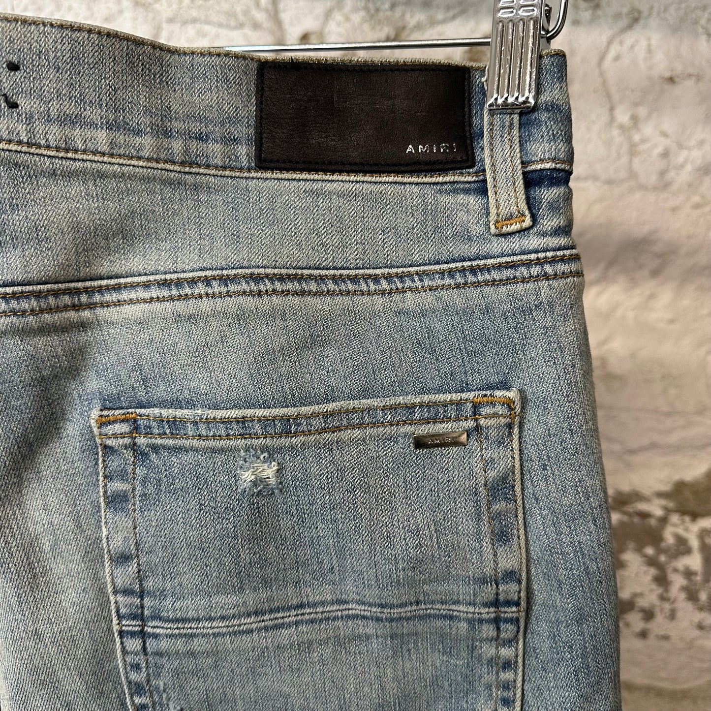 Amiri Distressed Blue Denim Jeans Sz 33