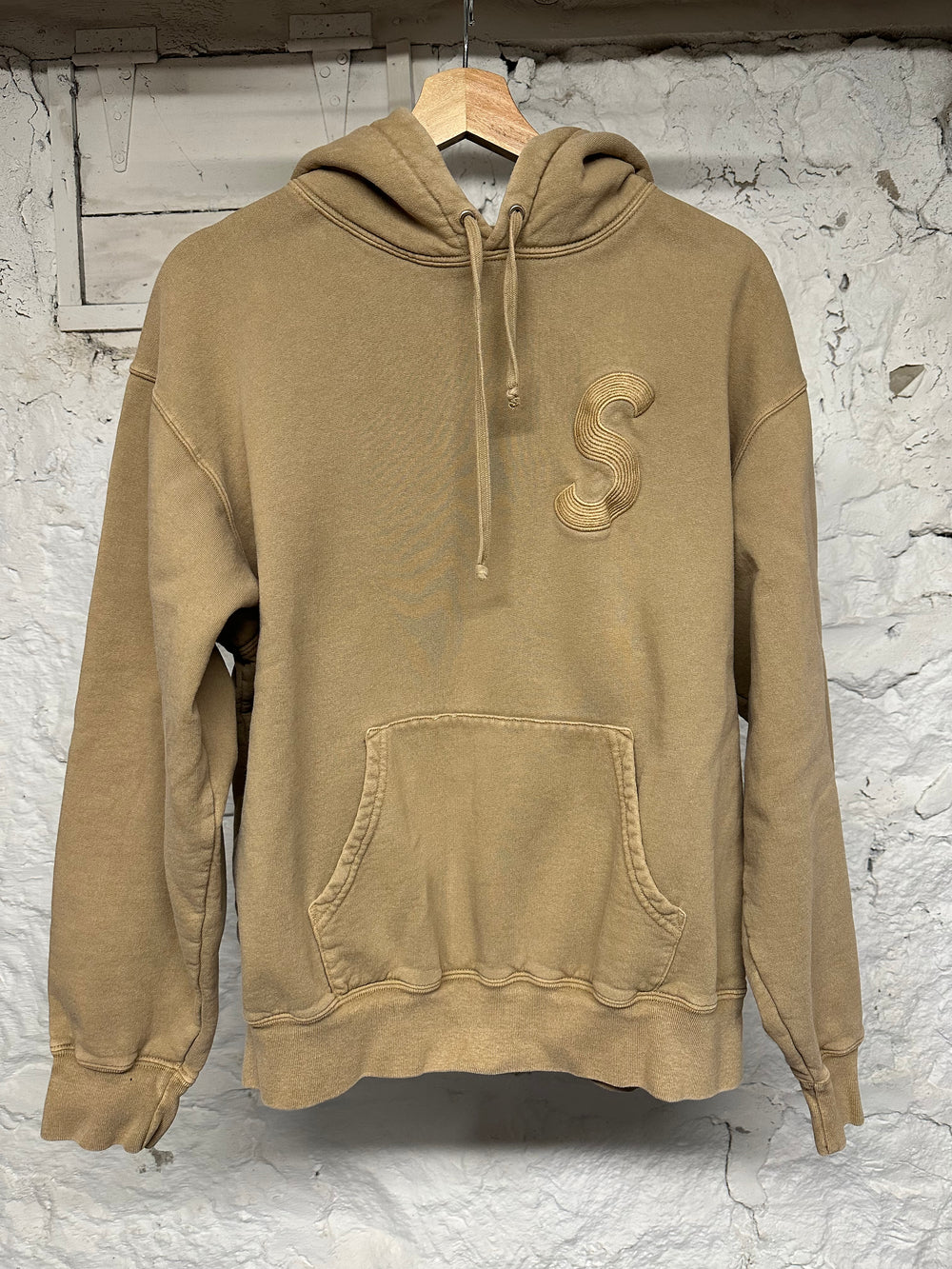 Supreme S Logo Tan Hoodie Sz M