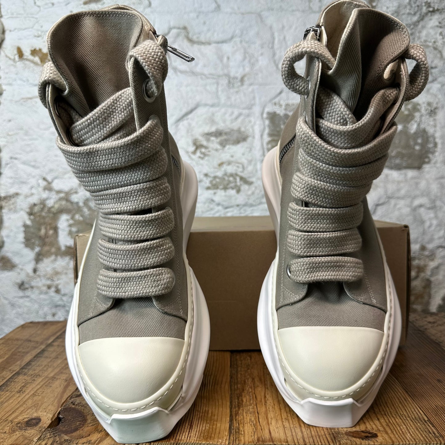 Rick Owens Jumbo Lace Abstract Dirty Pearl Milk Sneaker Sz 13 (46)
