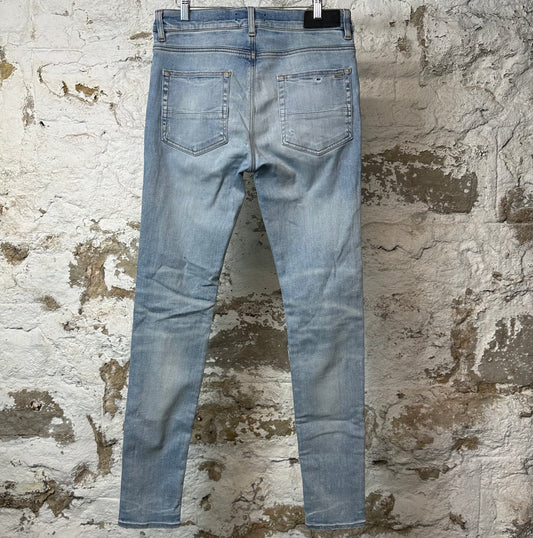 Amiri MX1 Red Navy Patch Blue Denim Jeans Sz 32