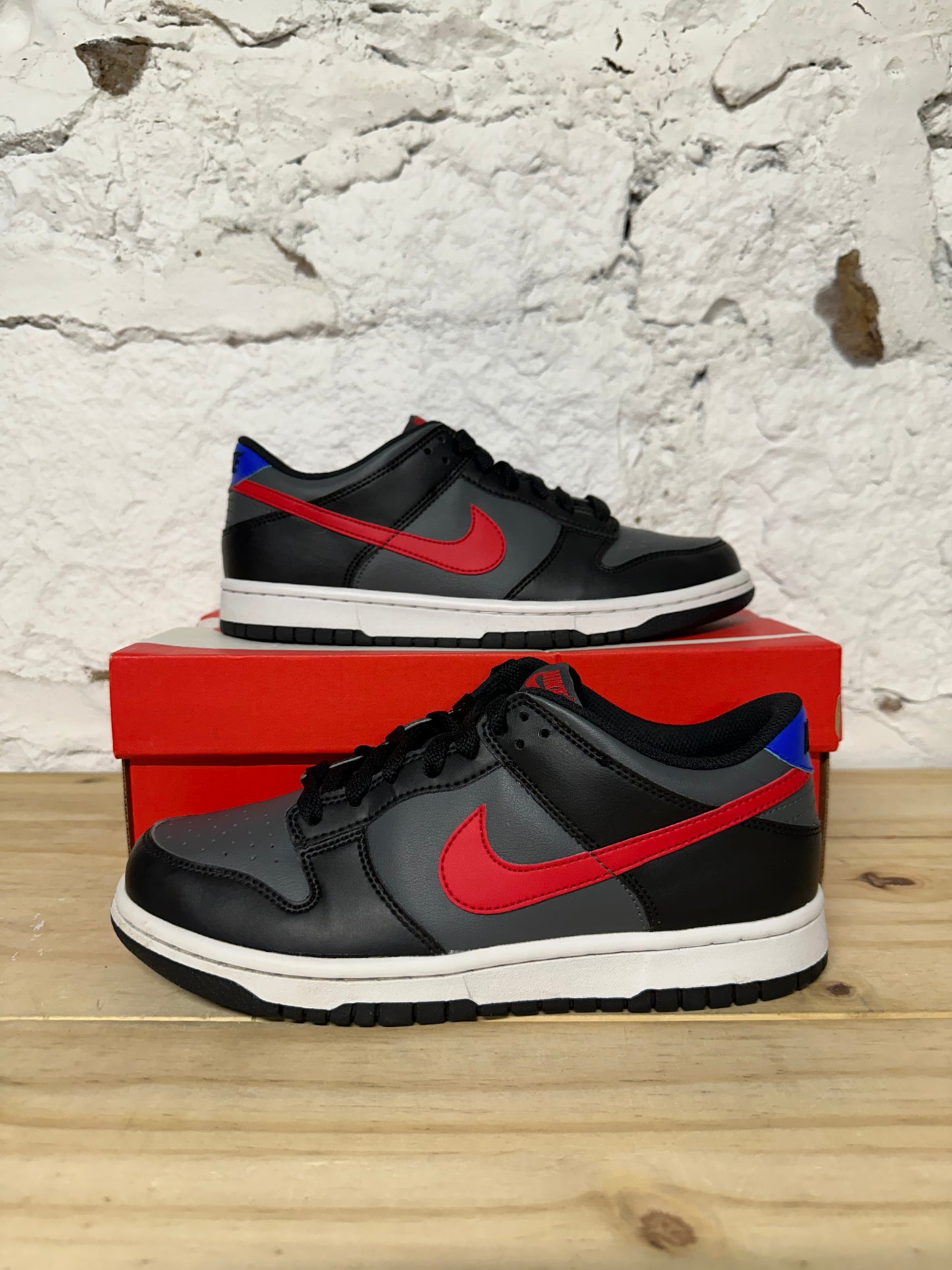 Nike Dunk Low Black Racer Blue Red Sz 6.5Y