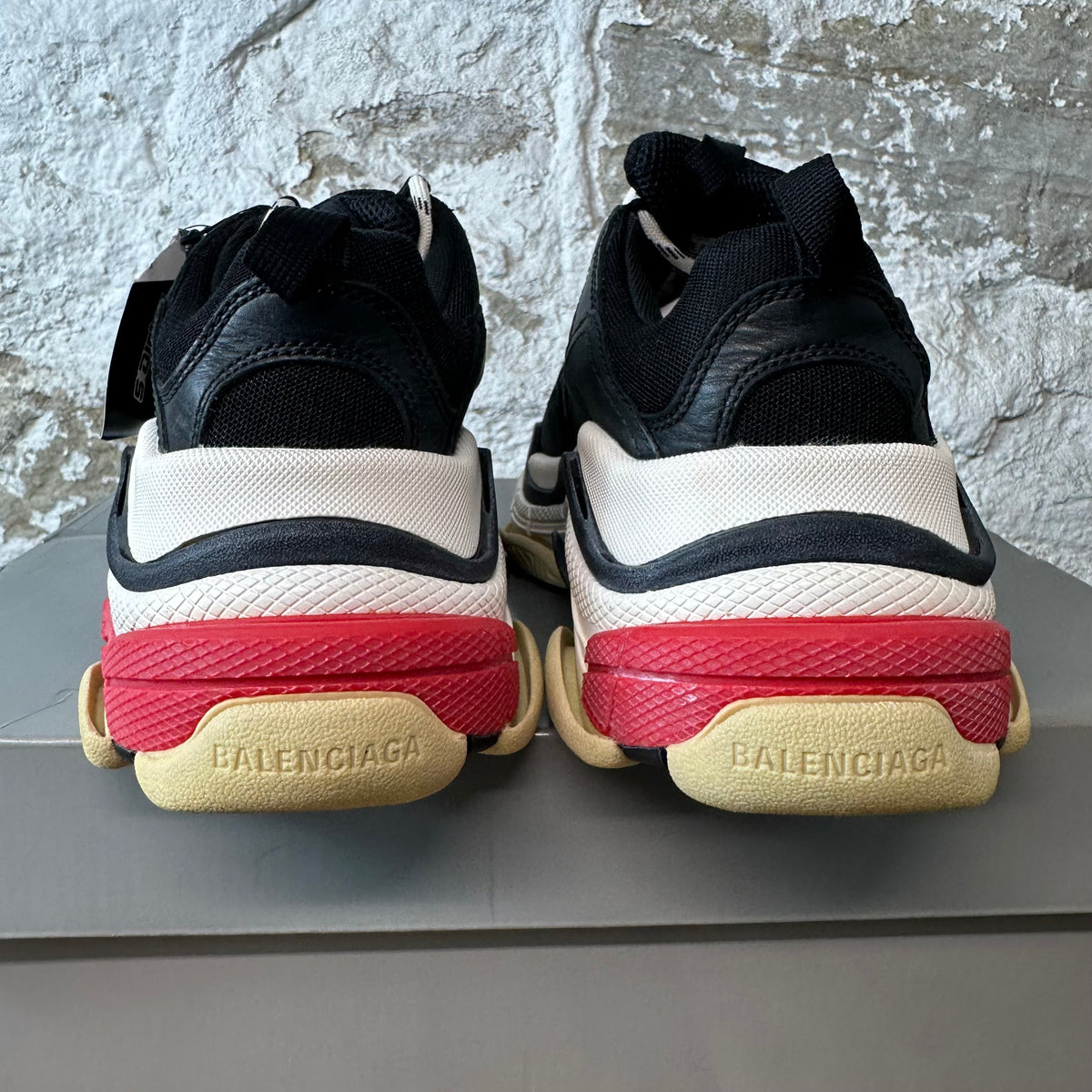 Balenciaga Triple S Black White Red Sneaker Sz 5 (37)