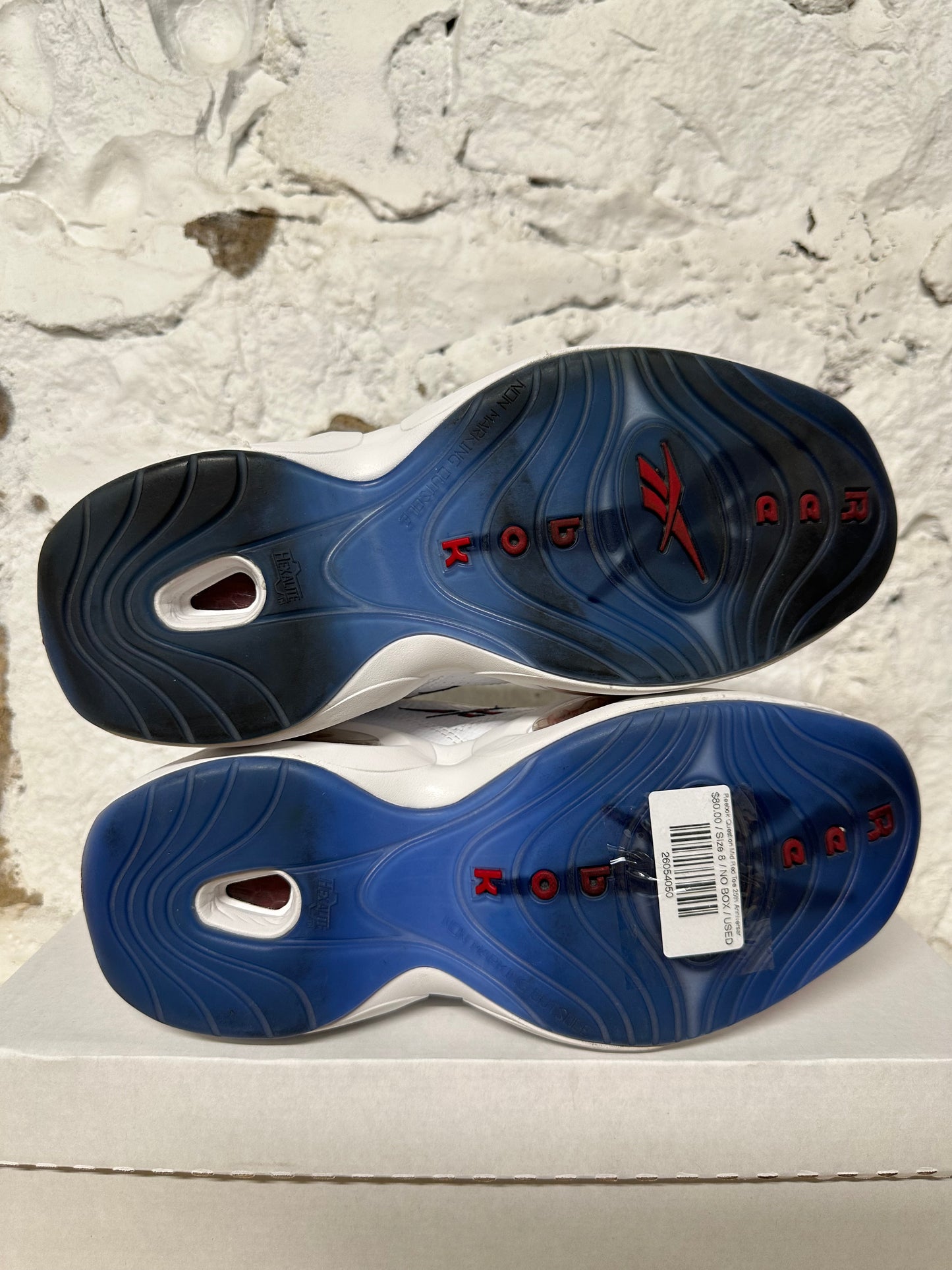 Reebok Question Mid Red Toe 25th Anniversary Sz 8