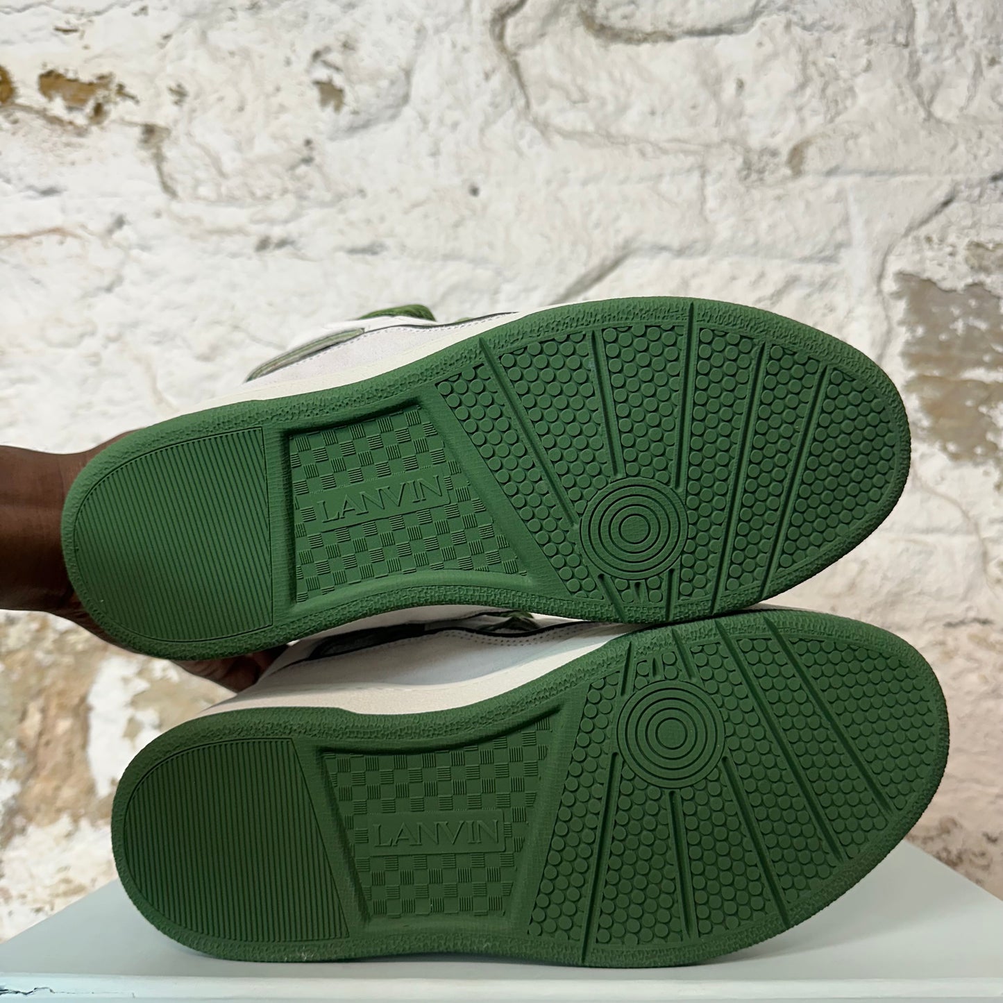 Lanvin Curb Green Lace White Sneaker