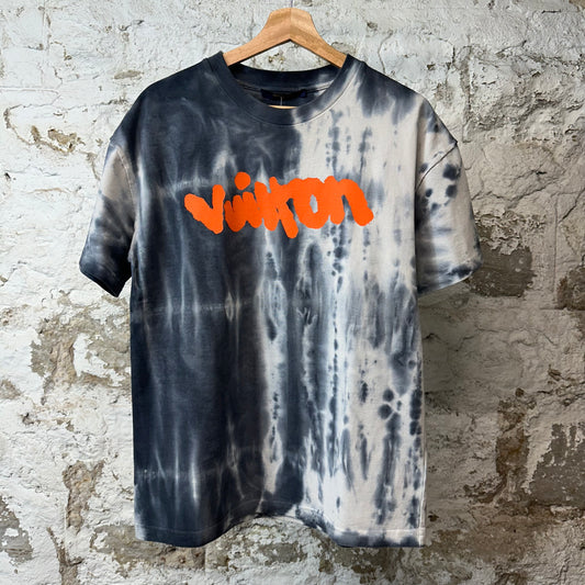 Louis Vuitton Orange Grafitti Tie Dye T-shirt Grey Sz S