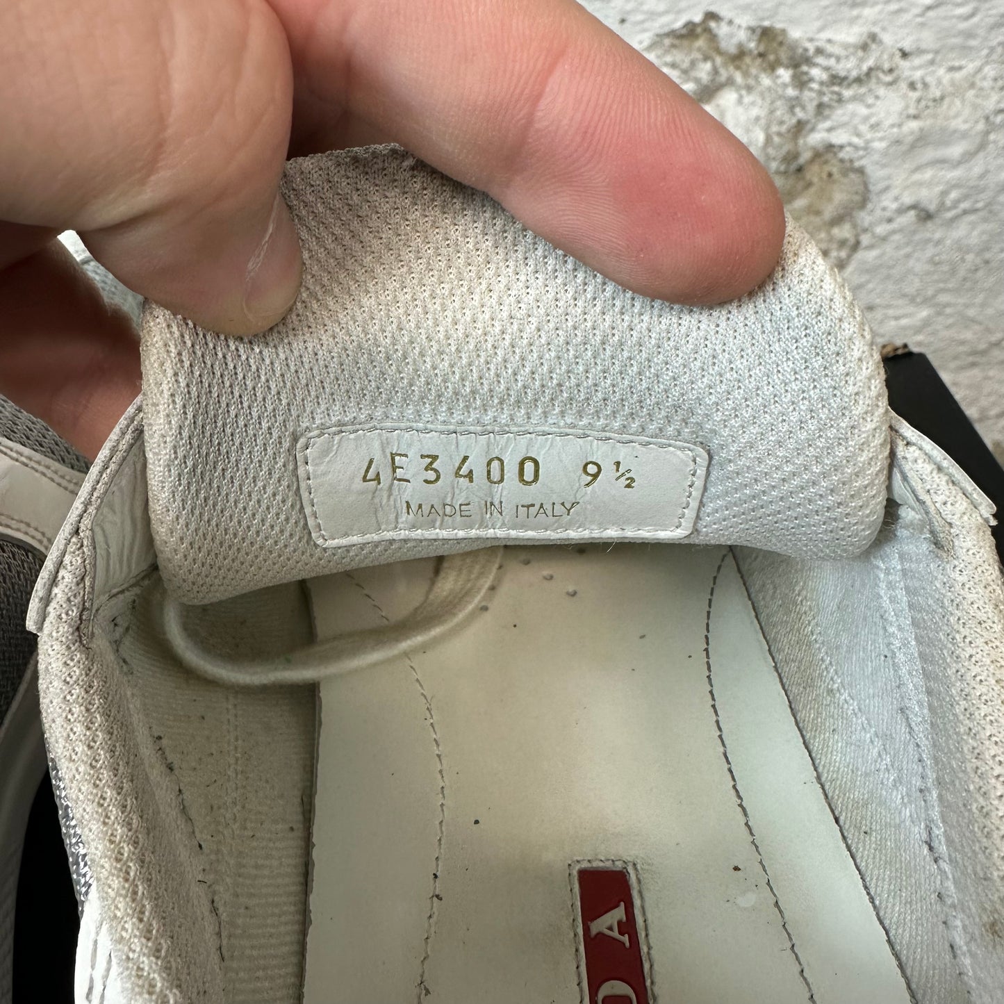 Prada Americas Cup White Patent Sneaker Sz 9.5