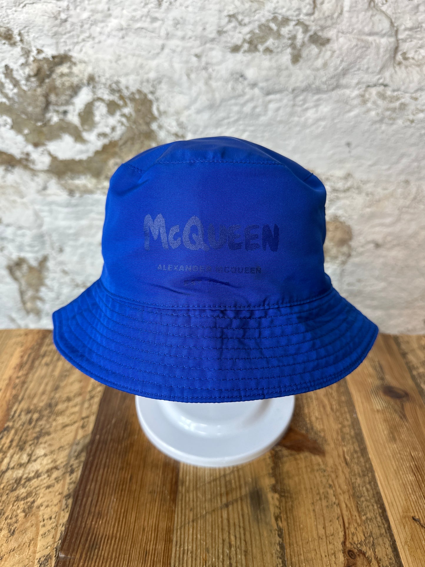Alexander Mcqueen Blue Bucket Hat Sz M