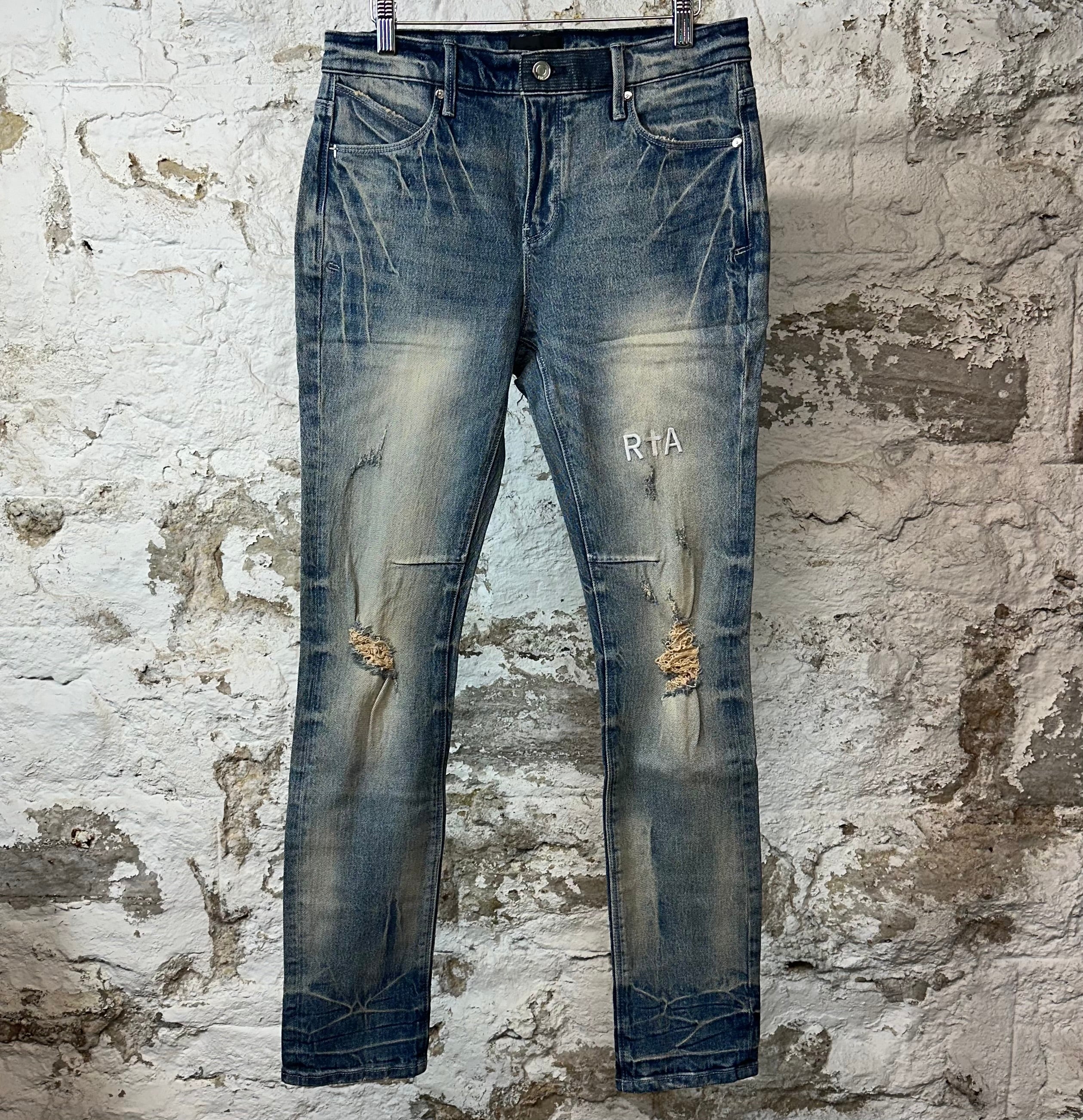 RTA Clayton Worn Out Blue Denim Jeans
