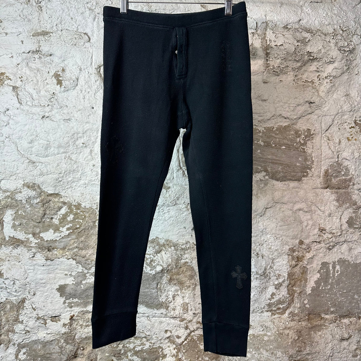 Chrome Hearts Waffle Knit Cross Patch Thermal Pants Sz S (Womens)