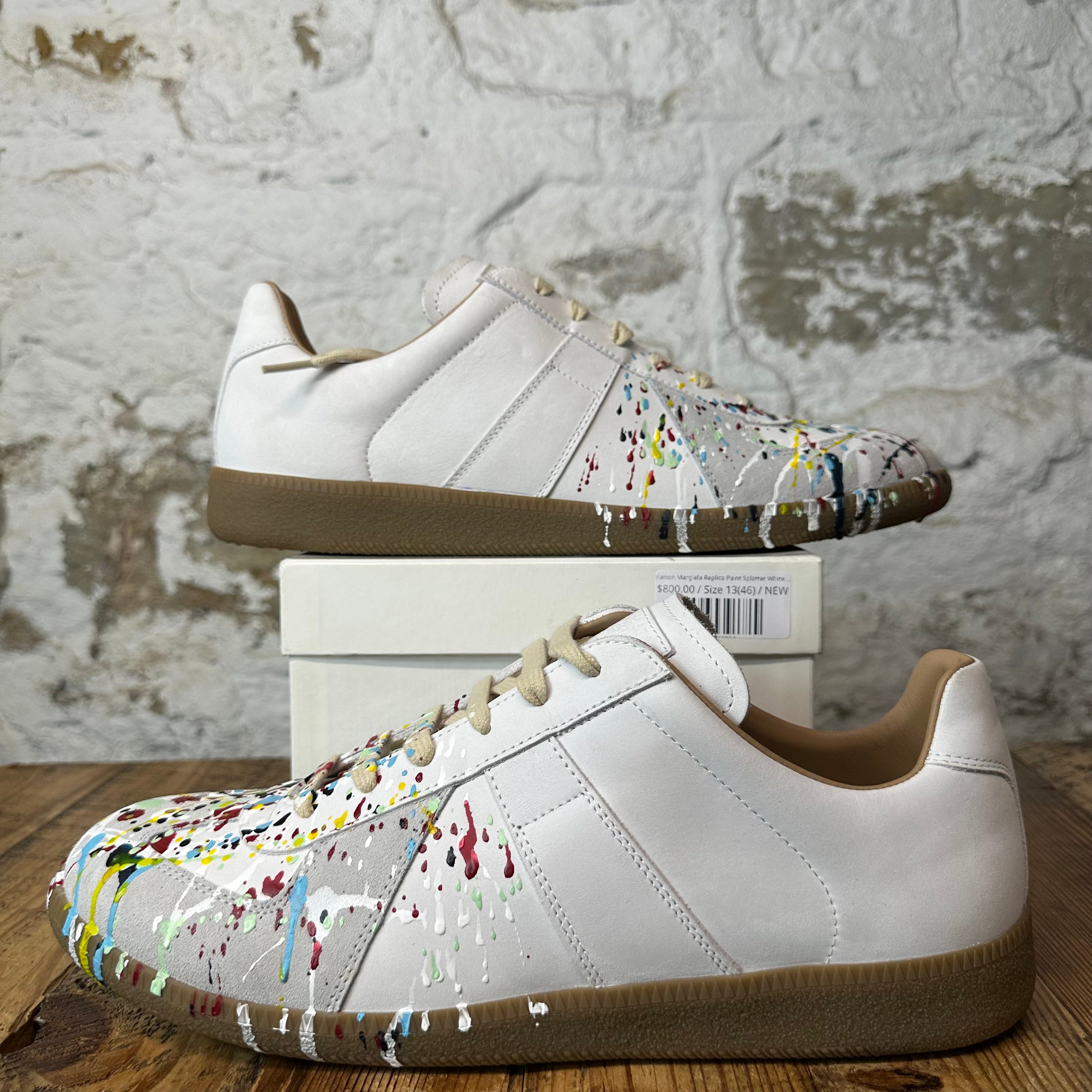 Maison Margiela Replica Paint Splatter White Sneaker Sz 13 (46) DS