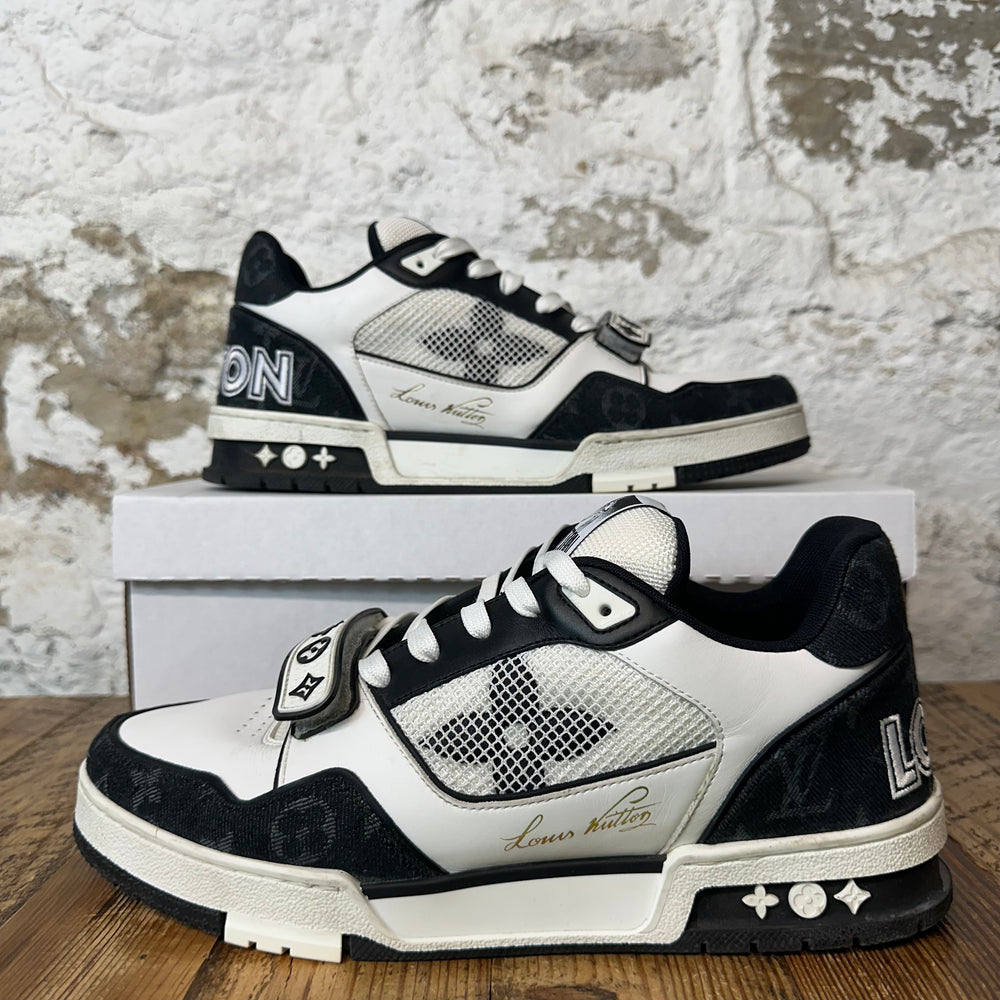 Louis Vuitton Black White Strap Trainer Sneaker Sz 10 (8.5LV) No Box