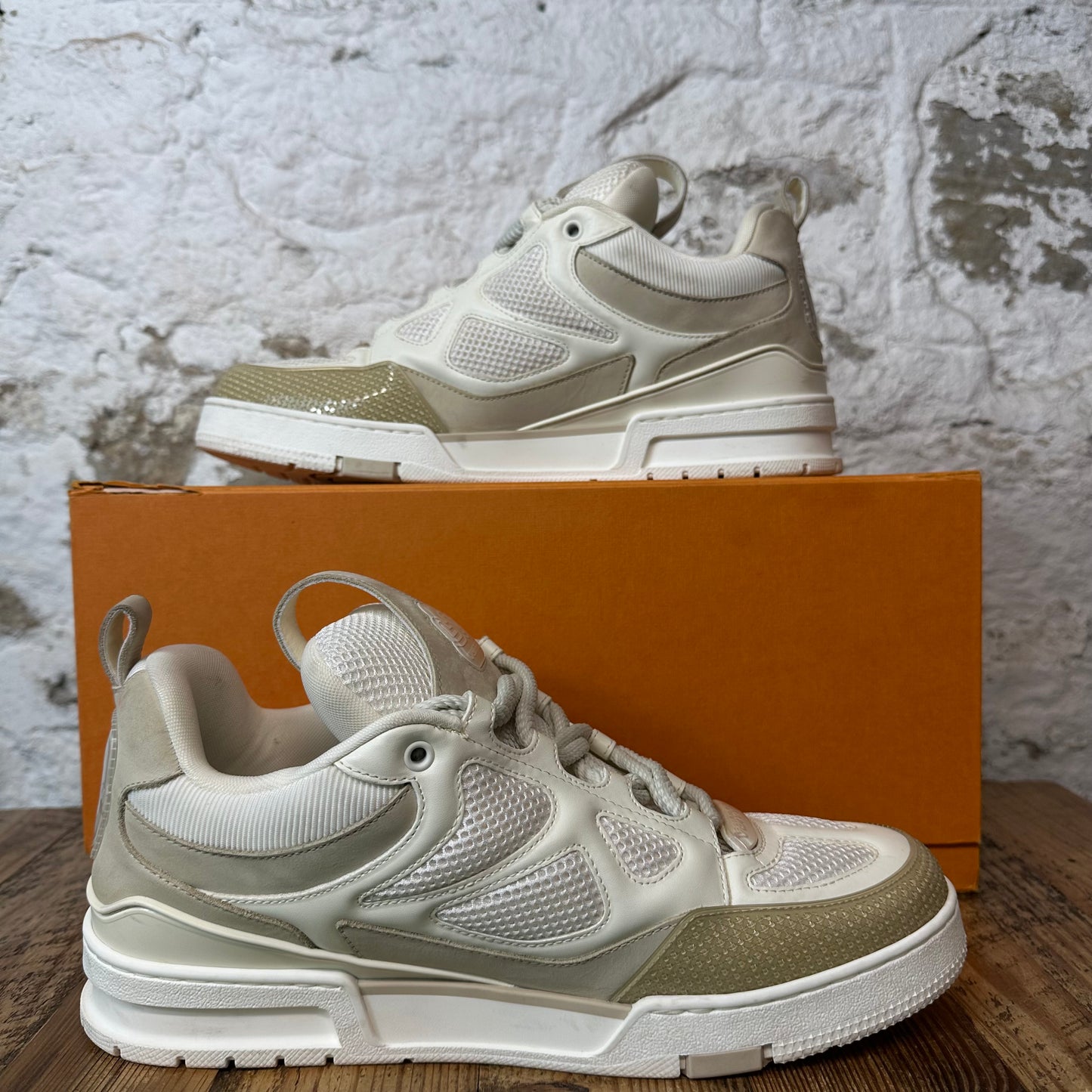 Louis Vuitton Beige Cream Skate Sneaker Sz 11.5(10LV)