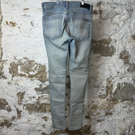 Amiri MX1 Blue Suede Blue Denim Jeans Sz 30