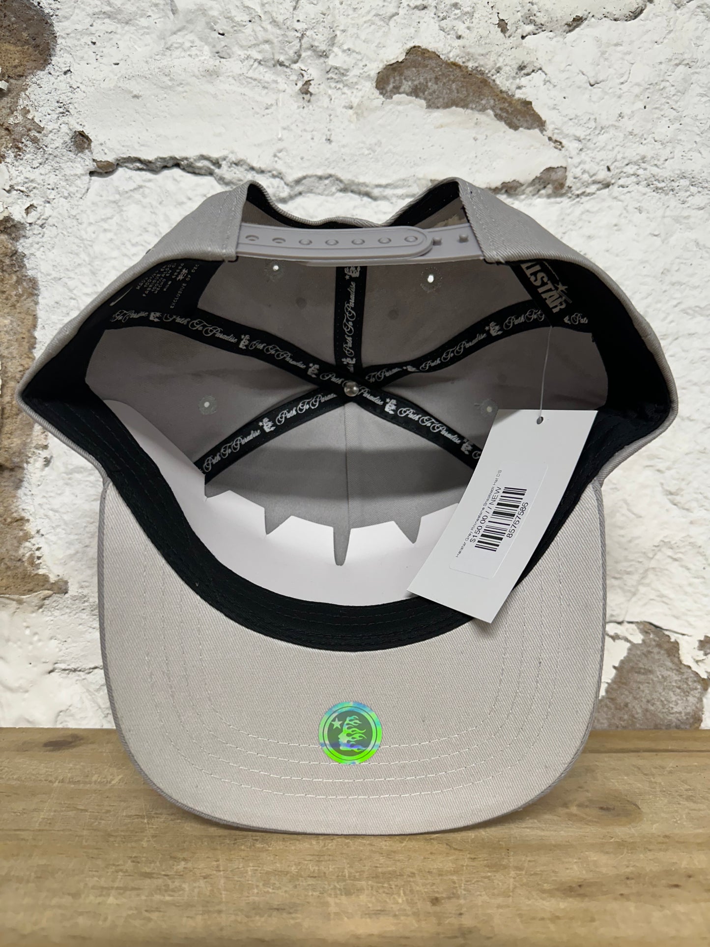 Hellstar Grey Rhinestone Snapback Hat DS