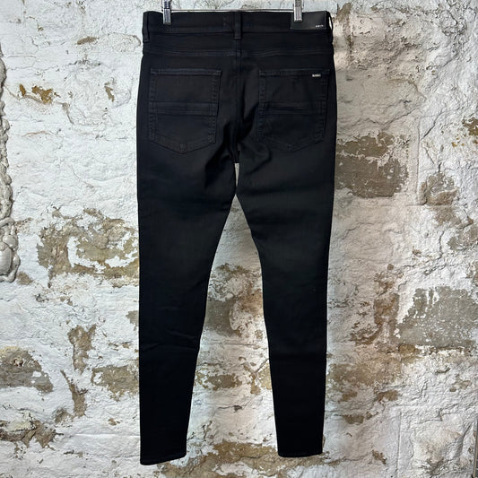 Amiri MX1 Black Multicolor Paisley Black Denim Jeans Sz 33