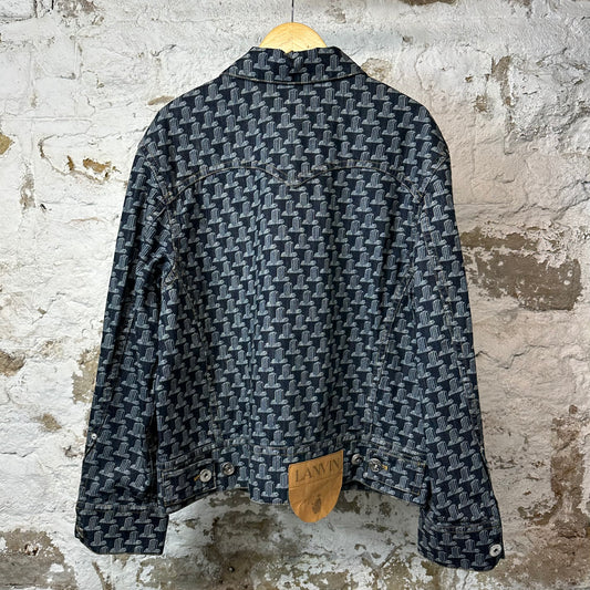 Lanvin Logo Print Denim Jacket Sz XL