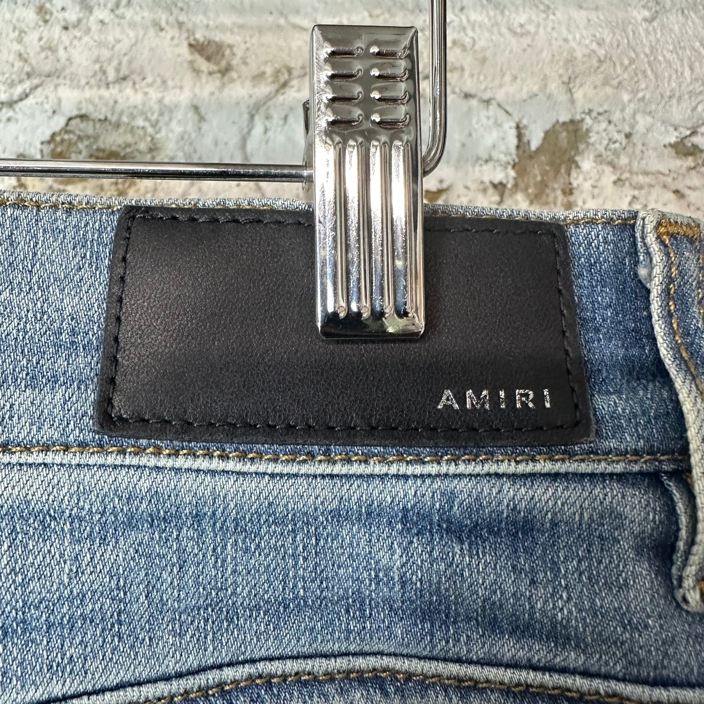 Amiri MX1 Biker Patches Blue Denim Jeans Sz 32