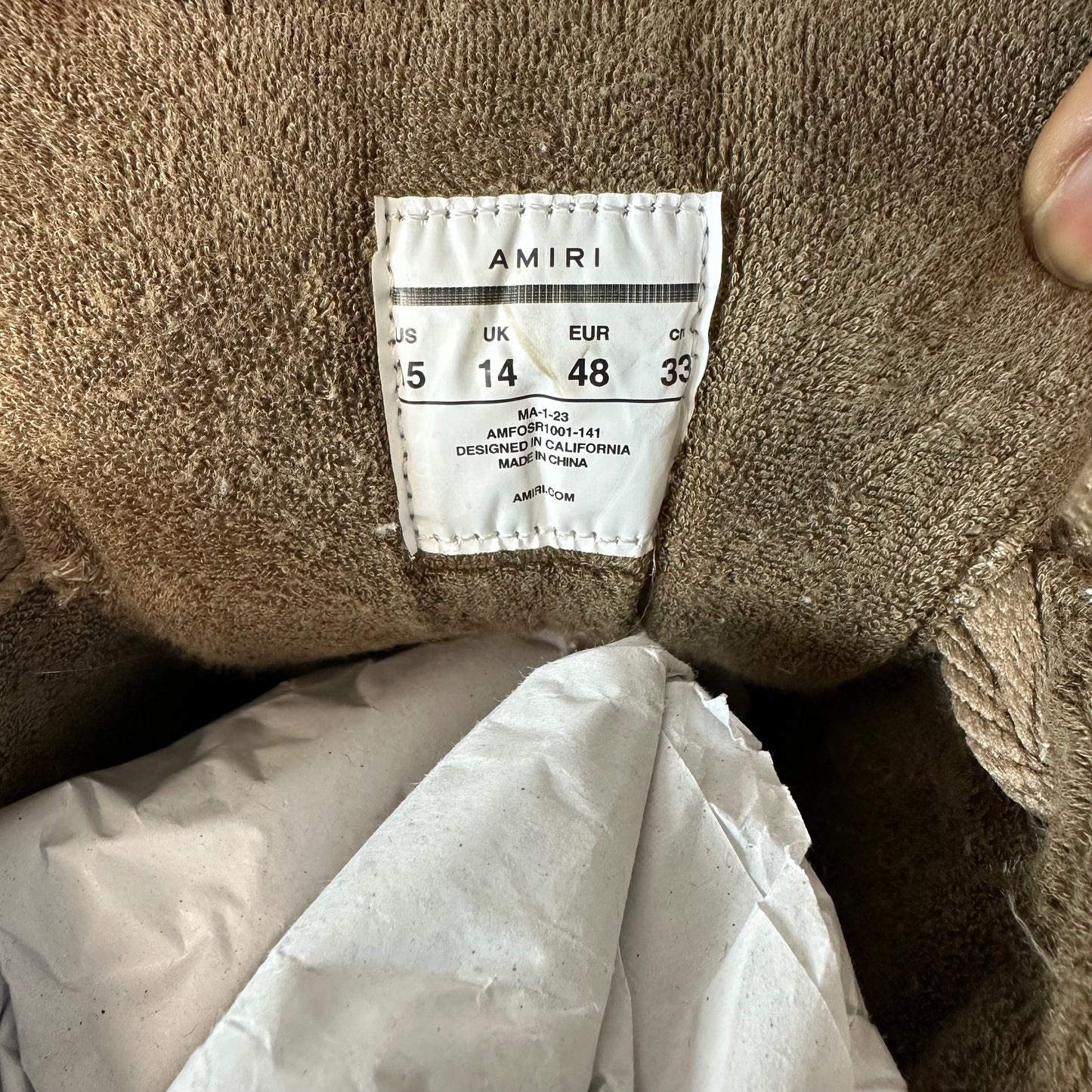 Amiri MA-1 Brown White Cream Sneaker Sz 15 (48)